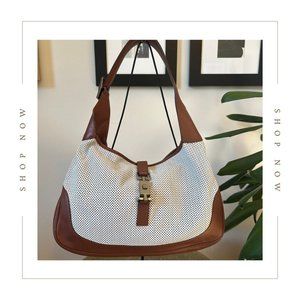 GUCCI Perforated Jackie O Hobo Shoulder Bag